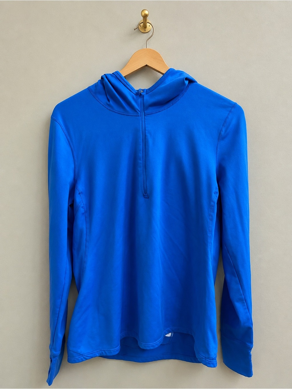 GapFit Bright Blue Performance Hoodie Size Large – Quarter Zip Athletic Pullover